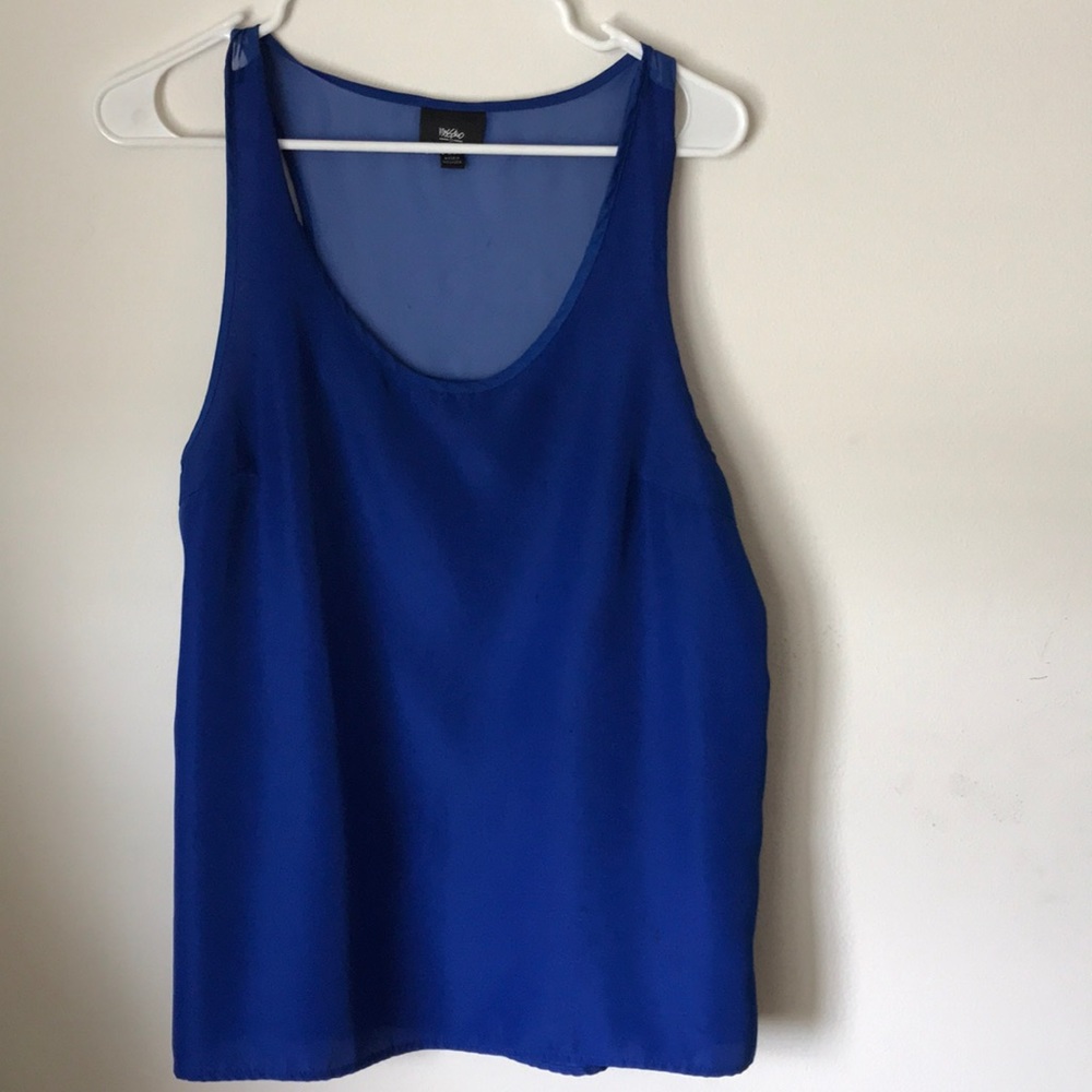 Blue silk tank